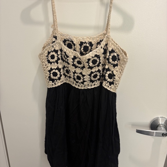 ASOS DESIGN crochet mini sundress in mono - Picture 3 of 3